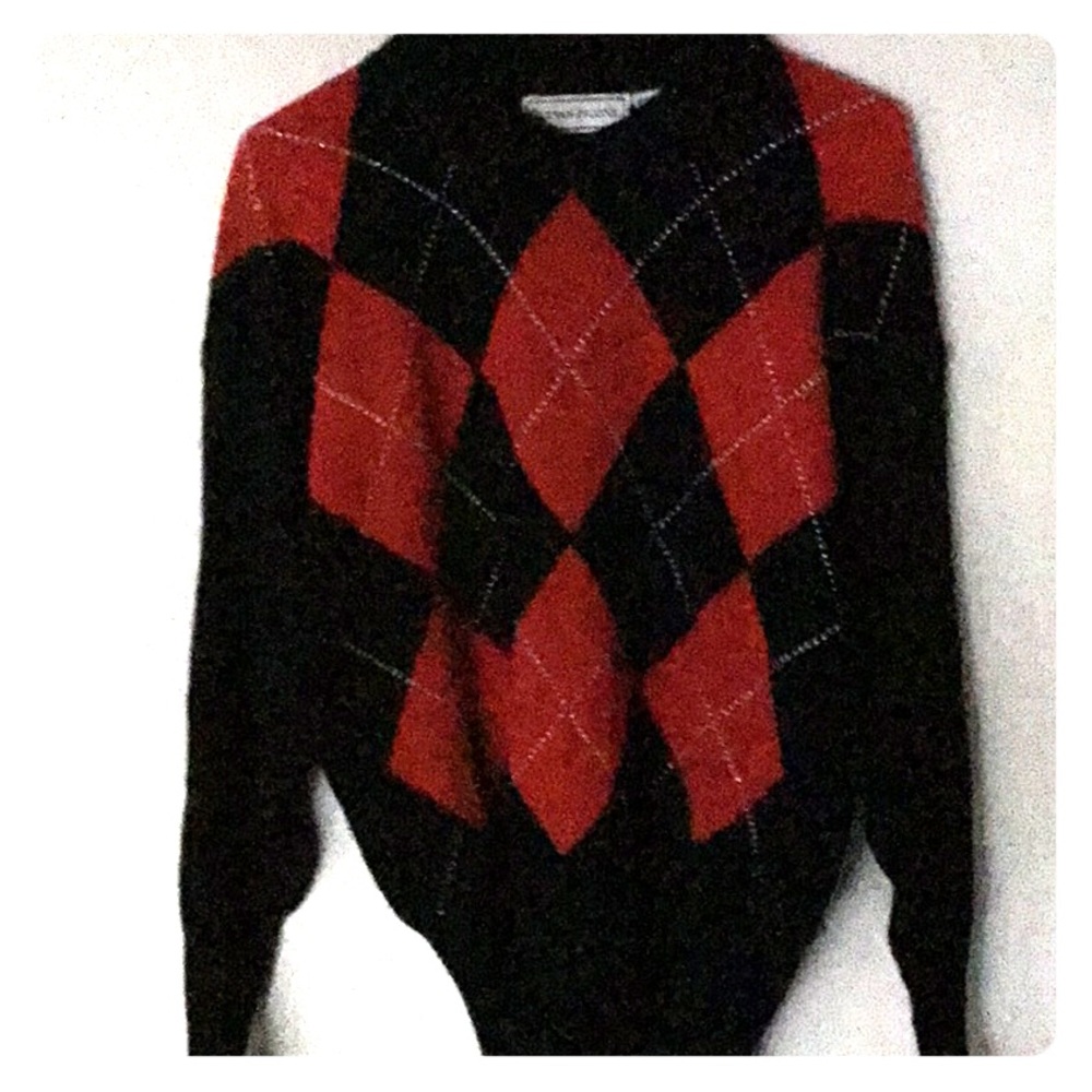 Evan-Picone Argyle design long sleeve sweater